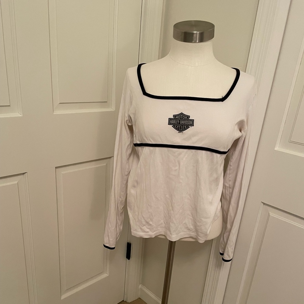 Harley Davidson, size xl, white and black shirt